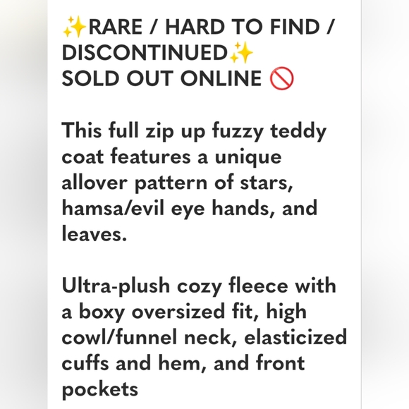 URBAN OUTFITTERS🪬 Olivia Printed Sherpa Jacket - Picture 10 of 10